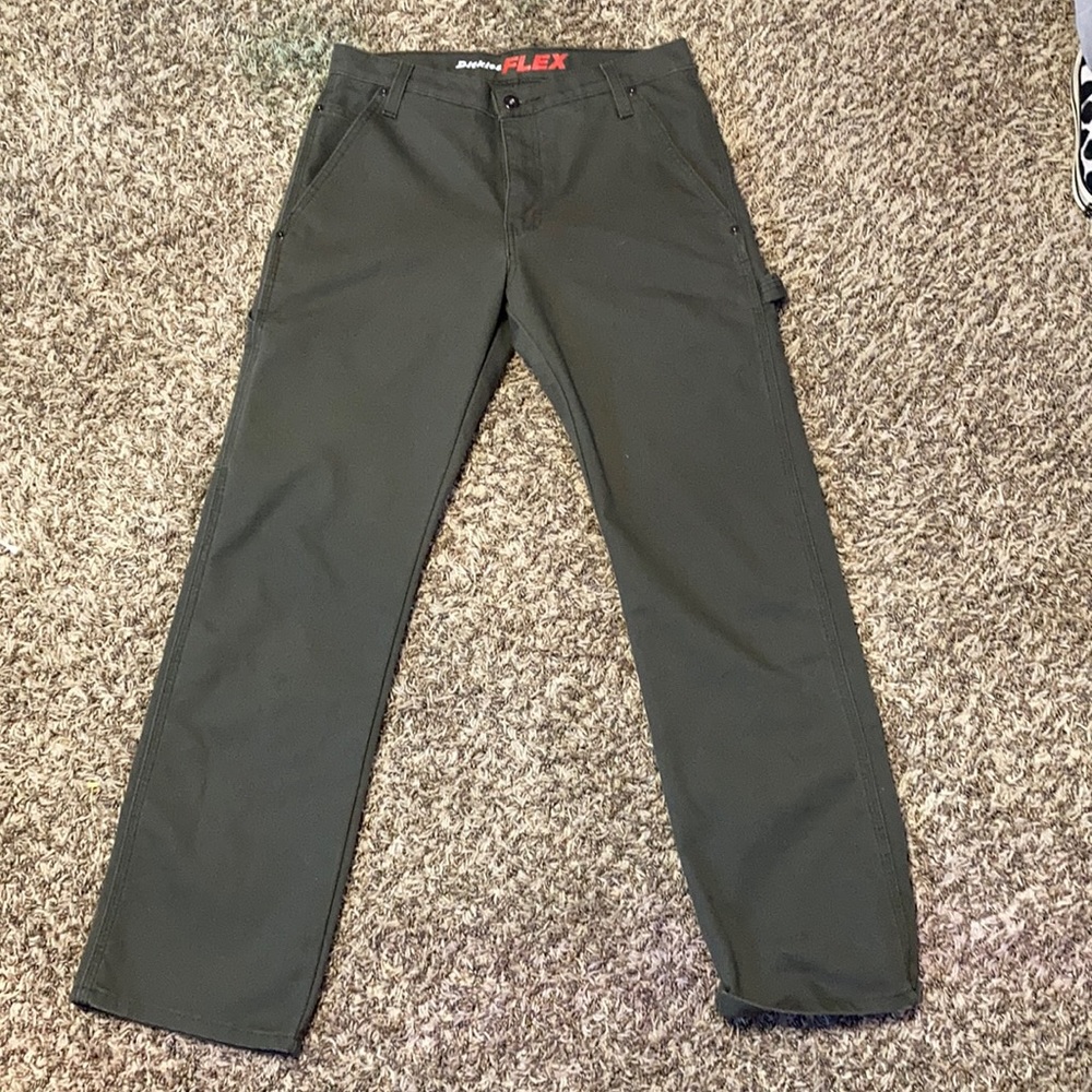 carpenter army green flex dickies
